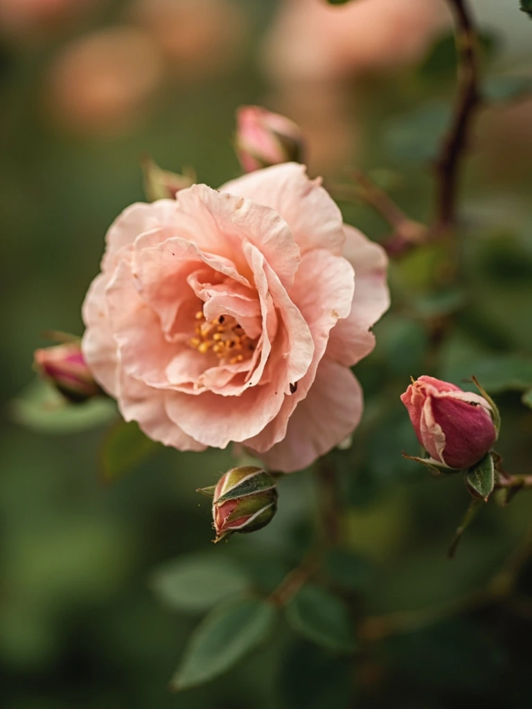 'Paul's Himalayan Musk' rambling rose with clusters of soft-pink flowers.